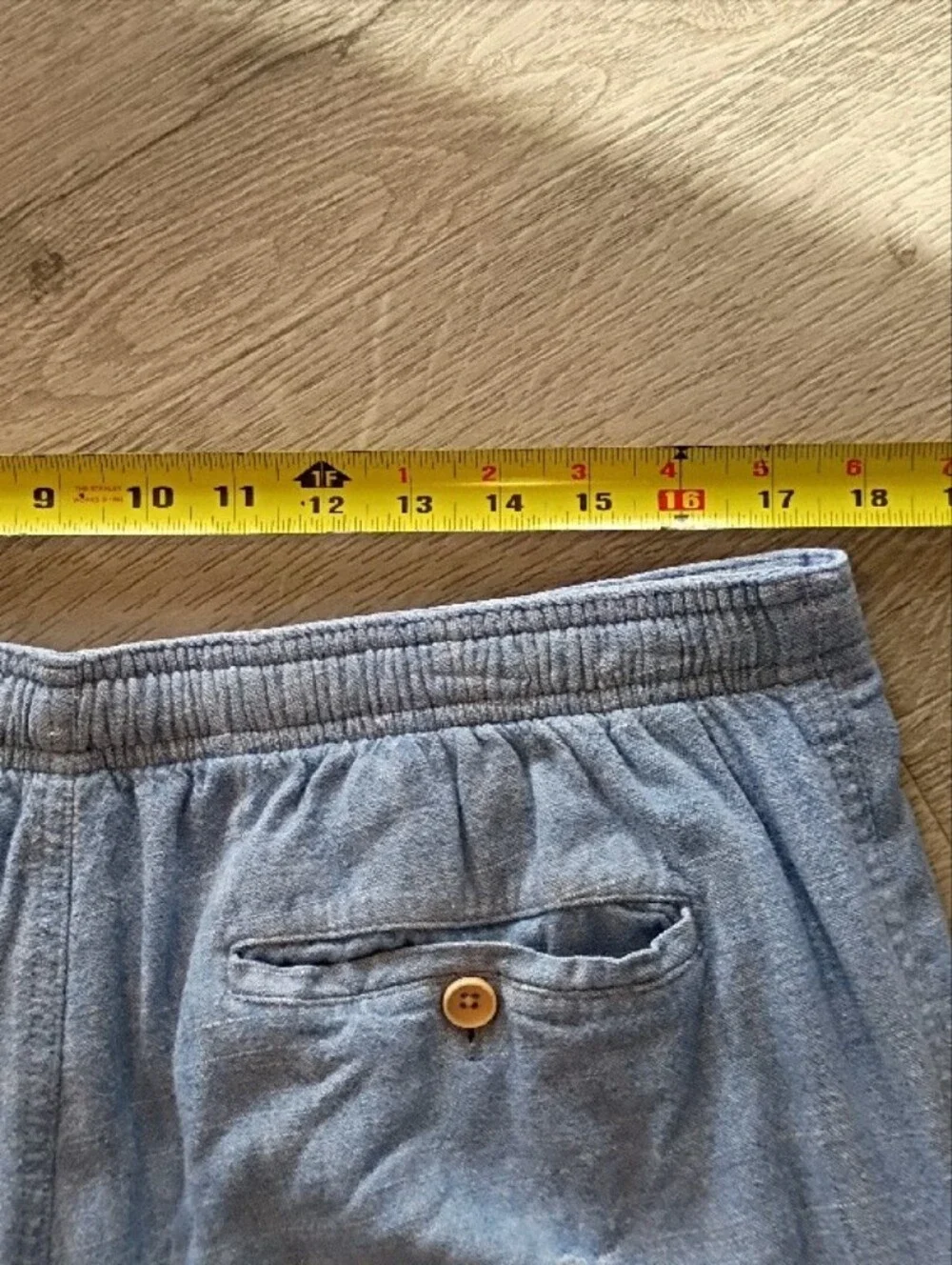 Linen/Viscose Light Blue Casual Drawstring Pants 34-36